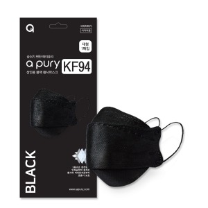 [apury] 에이퓨리 일회용 미세먼지마스크 성인용 블랙 KF94